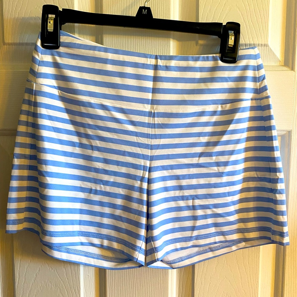 J McLaughlin Blue and White Striped Women's Shorts